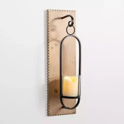 Discount Kirklands Home Beaded Trim Wood and Metal Sconce