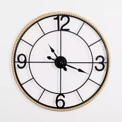 New Kirklands Home Beaded Wood and Metal Open Wall Clock