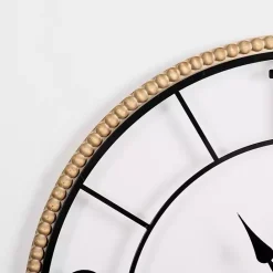 New Kirklands Home Beaded Wood and Metal Open Wall Clock