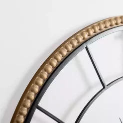 New Kirklands Home Beaded Wood and Metal Open Wall Clock