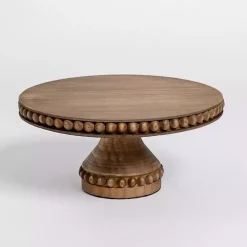New Kirklands Home Beaded Wood Cake Stand