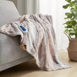 Hot Kirklands Home Beautyrest Blush Faux Fur Oversized Heated Throw Pink