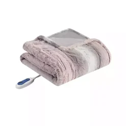 Hot Kirklands Home Beautyrest Blush Faux Fur Oversized Heated Throw Pink