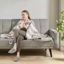 Hot Kirklands Home Beautyrest Blush Faux Fur Oversized Heated Throw Pink