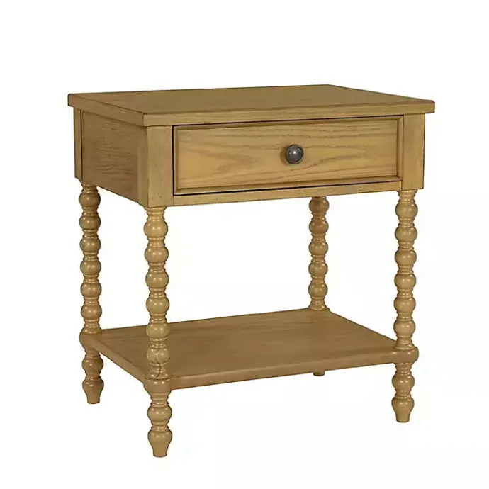 Clearance Kirklands Home Beckett Camel Oak Wood Nightsd Tan