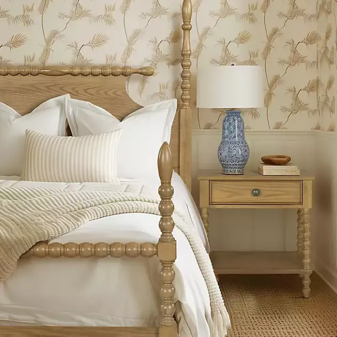 Clearance Kirklands Home Beckett Camel Oak Wood Nightsd Tan