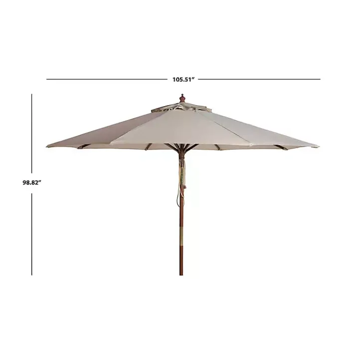 New Kirklands Home Beige 9 ft. Eucalyptus Outdoor Umbrella Tan