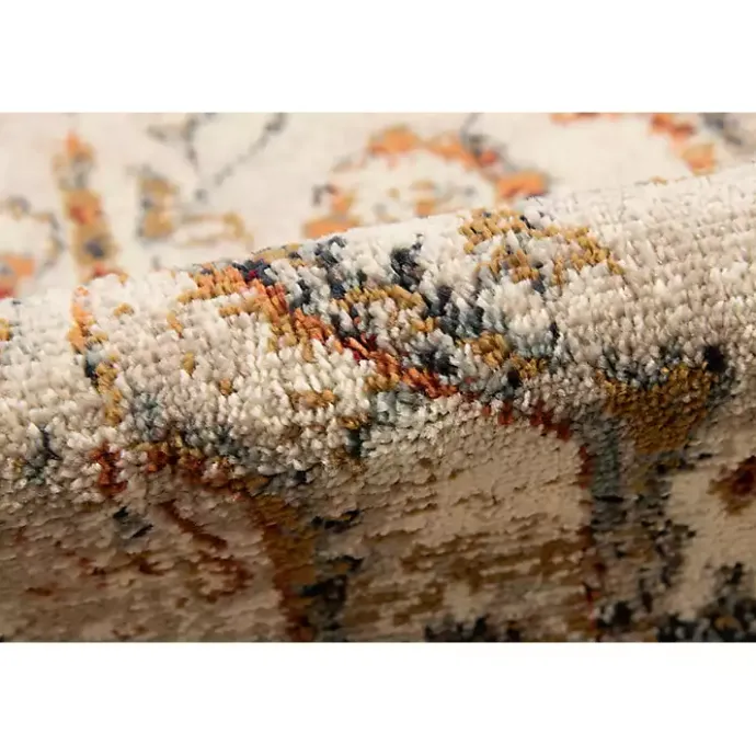 Sale Kirklands Home Beige and Gold Medallion Area Rug, 5x7