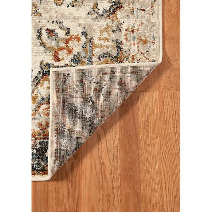 Sale Kirklands Home Beige and Gold Medallion Area Rug, 5x7