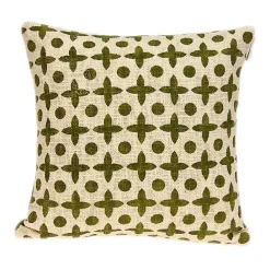Online Kirklands Home Beige and Green Patterned Pillow