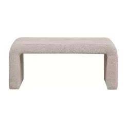 Discount Kirklands Home Beige Boucle Waterfall Bench Brown