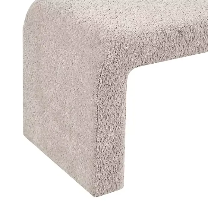 Outlet Kirklands Home Beige Boucle Waterfall Bench, 52 in. Brown