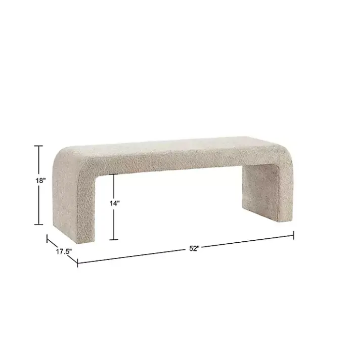 Outlet Kirklands Home Beige Boucle Waterfall Bench, 52 in. Brown