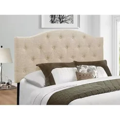 New Kirklands Home Beige Bryne Button Tufted Full/Queen Headboard Tan