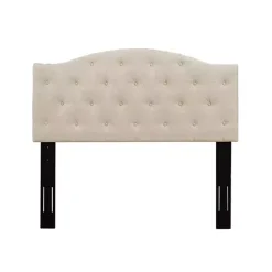 New Kirklands Home Beige Bryne Button Tufted Full/Queen Headboard Tan