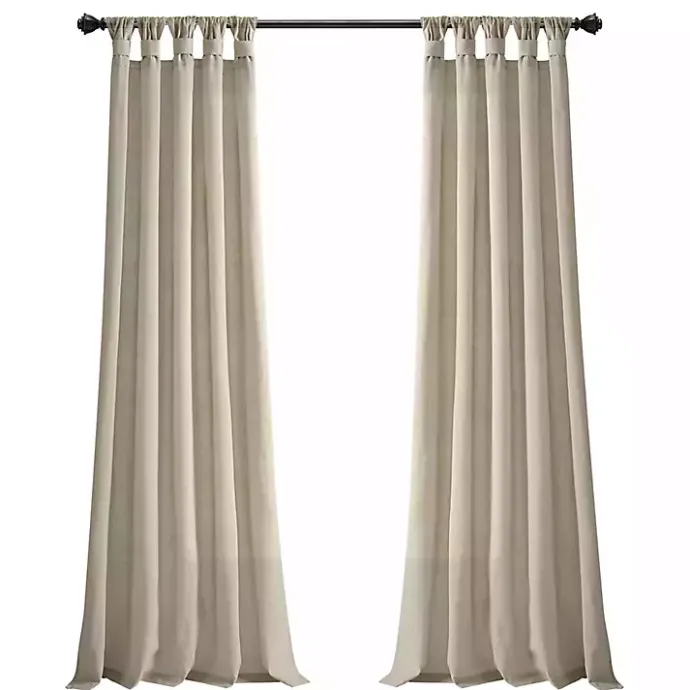 Best Kirklands Home Beige Burlap Knotted Curtain Panel Set, 108 in. Tan