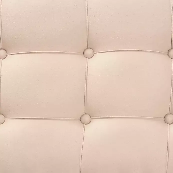 Clearance Kirklands Home Beige Button Tufted Bench with Mirrored Base Tan