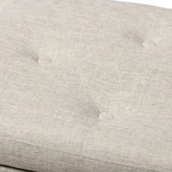 Online Kirklands Home Beige Button-Tufted Upholstered Storage Bench Tan