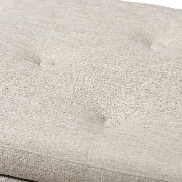 Online Kirklands Home Beige Button-Tufted Upholstered Storage Bench Tan