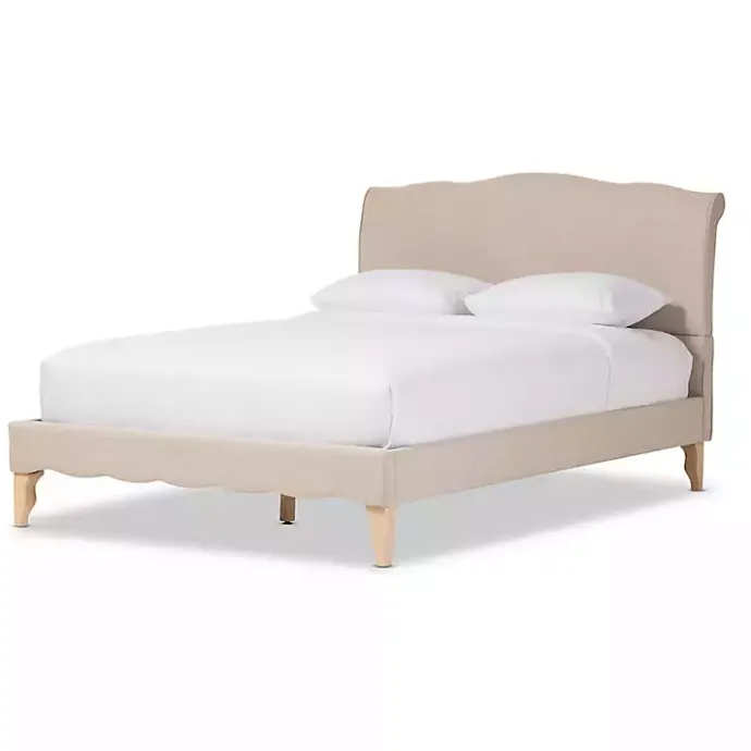 Best Kirklands Home Beige Classic French Queen Platform Bed Tan