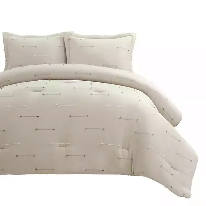 Clearance Kirklands Home Beige Clip Jacquard 3-pc. Full/Queen Comforter Set Tan
