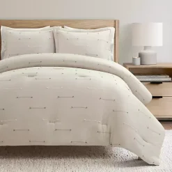 Clearance Kirklands Home Beige Clip Jacquard 3-pc. Full/Queen Comforter Set Tan