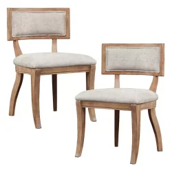 Outlet Kirklands Home Beige Curved Back Dining Chairs, Set of 2 White