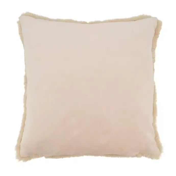 Outlet Kirklands Home Beige Faux Rabbit Fur Pillow Tan