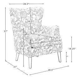 Discount Kirklands Home Beige Floral Damask Wingback Accent Chair Tan