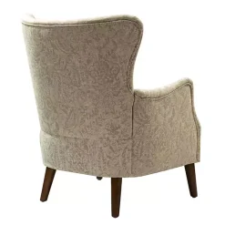 Discount Kirklands Home Beige Floral Damask Wingback Accent Chair Tan