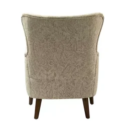 Discount Kirklands Home Beige Floral Damask Wingback Accent Chair Tan