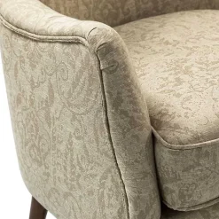 Discount Kirklands Home Beige Floral Damask Wingback Accent Chair Tan