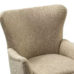 Discount Kirklands Home Beige Floral Damask Wingback Accent Chair Tan