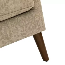 Discount Kirklands Home Beige Floral Damask Wingback Accent Chair Tan