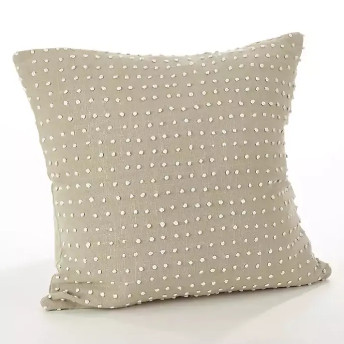Outlet Kirklands Home Beige French Knotted Square Throw Pillow Tan