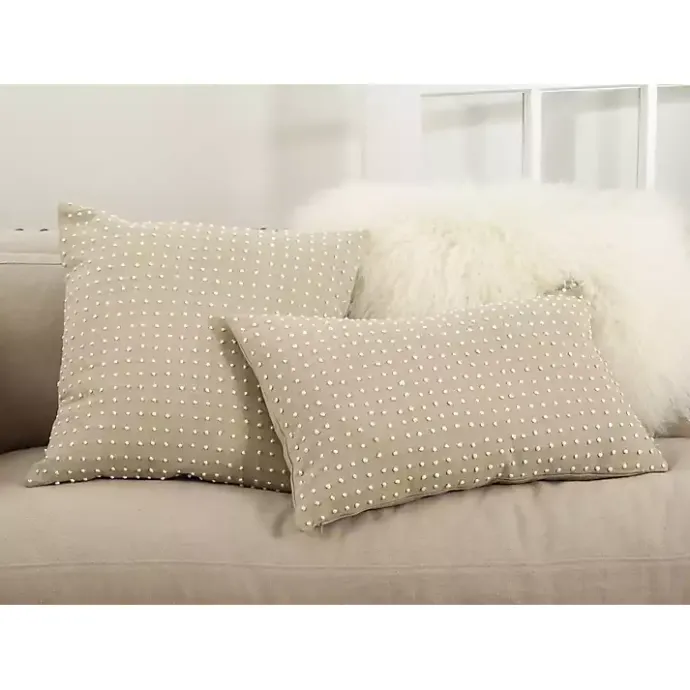Outlet Kirklands Home Beige French Knotted Square Throw Pillow Tan