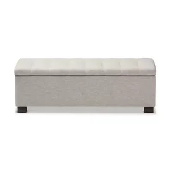 Sale Kirklands Home Beige Grid-Tufted Contemporary Storage Bench Tan