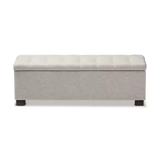 Sale Kirklands Home Beige Grid-Tufted Contemporary Storage Bench Tan