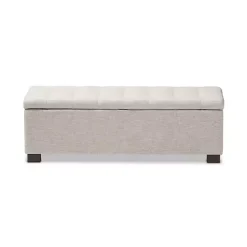 Sale Kirklands Home Beige Grid-Tufted Contemporary Storage Bench Tan