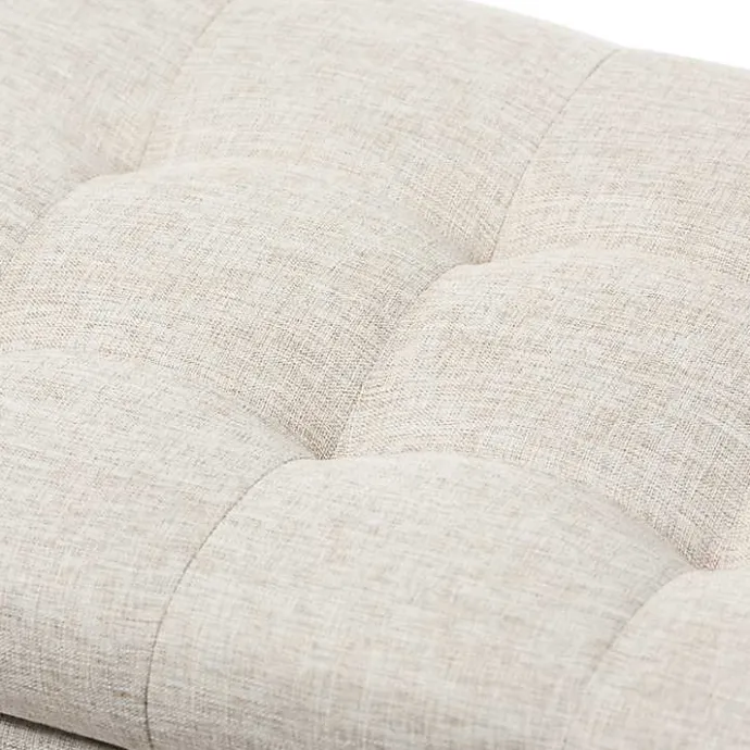 Sale Kirklands Home Beige Grid-Tufted Contemporary Storage Bench Tan