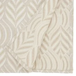 Sale Kirklands Home Beige Jacquard Leaf Tablecloth, 104 in. Brown