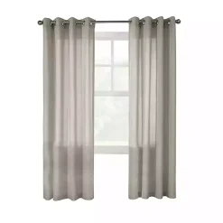 Sale Kirklands Home Beige Linen Light Filtering Curtain Panel, 95 in. Brown