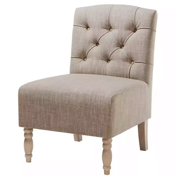 Kirklands Home Beige Luna Tufted Armless Accent Chair Gray