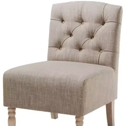 Kirklands Home Beige Luna Tufted Armless Accent Chair Gray