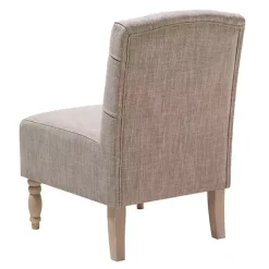 Kirklands Home Beige Luna Tufted Armless Accent Chair Gray
