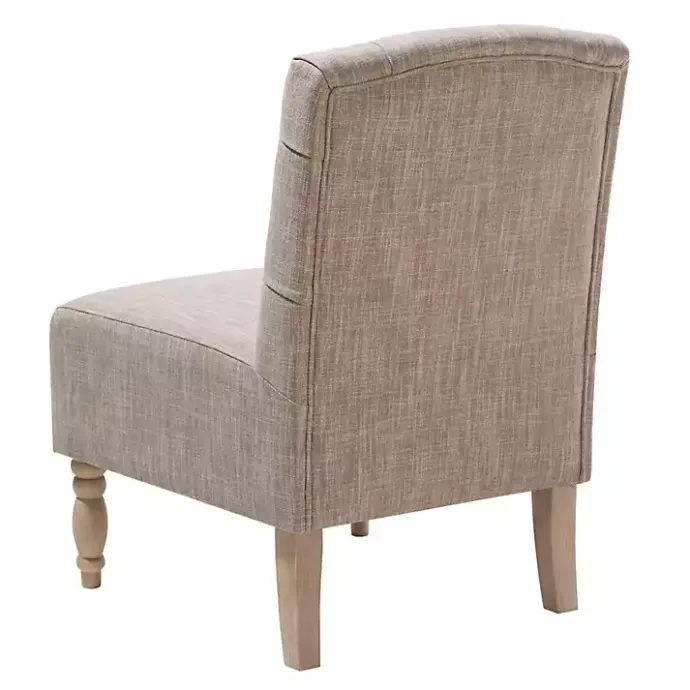 Kirklands Home Beige Luna Tufted Armless Accent Chair Gray