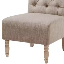 Kirklands Home Beige Luna Tufted Armless Accent Chair Gray