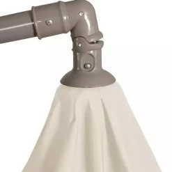 Kirklands Home Beige Offset Hand Crank Outdoor Umbrella