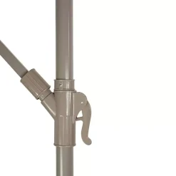 Kirklands Home Beige Offset Hand Crank Outdoor Umbrella