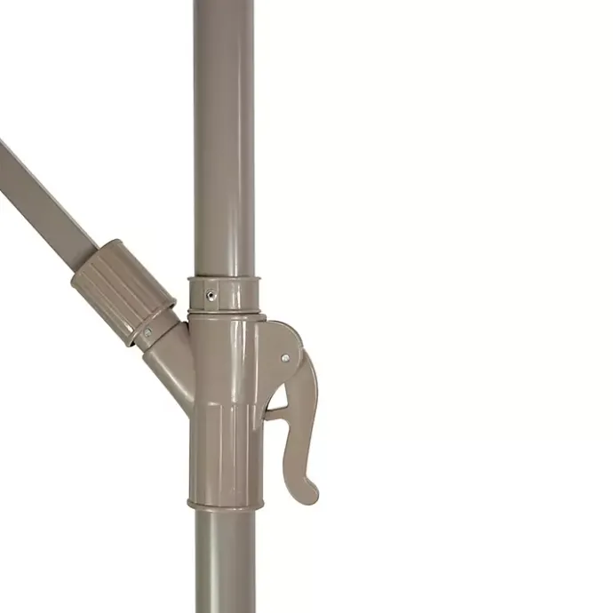 Kirklands Home Beige Offset Hand Crank Outdoor Umbrella